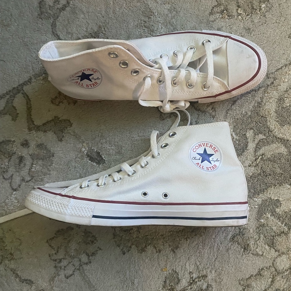 Mens White High Top Converse Shoes